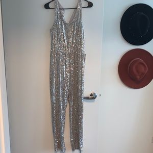 Express Sequins Ankle Romper